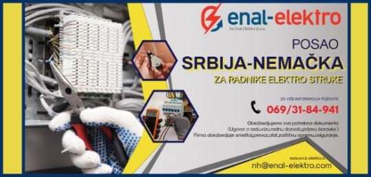 Radnici elektro struke za rad u Srbiji i Nemačkoj Enal Elektro DOO Beograd (1)